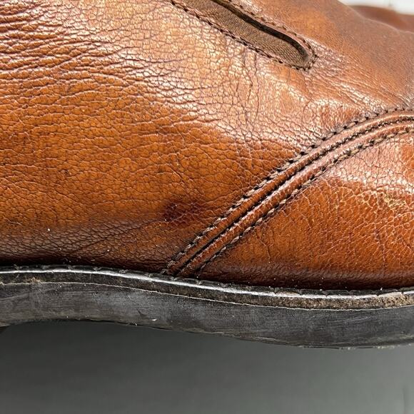 Michael Toschi Mario Side Gore Loafers Men’s Size 12 Brown Leather Slip On Shoes - Picture 10 of 11